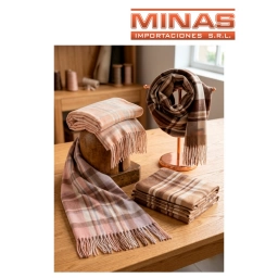 PASHMINA 70 CM X 200 CM, ESCOSESAS, 6 COLORES.