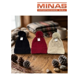 GORRO DE DAMA EN CHENILLE, FORRADO EN PIEL, 3 COLORES.
