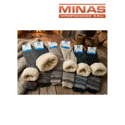 PANTUMEDIAS PARA ADULTOS, CON CORDERITO X 12 PARES, 6 DISE�OS, $ 110 CU.