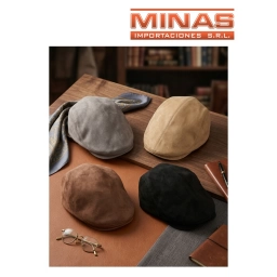 BOINA PARA CABALLERO SIMIL GAMUZA, TALLE 58, 4 COLORES.
