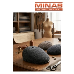 BOINA PARA CABALLERO DE PA�O FORRADA,MINI CUADRILLE, TALLE 5758, 3 COLORES.