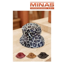 SOMBRERO BUCKET ANIMAL PRINT, TALLE 58, 4 COLORES.