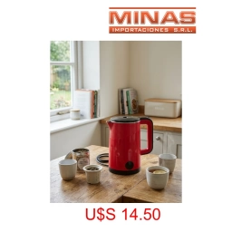 JARRA ELECTRICA GERAT X 1.5 L, 1500 W, AC. INOX,ROJA.