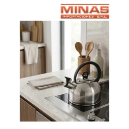 CALDERA GERAT DE AC. INOXIDABLE, APTA PARA INDUCCION Y CERAMICA, CON ASA DE BAQUELITA X 2 L.