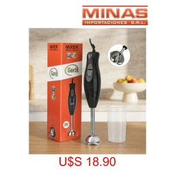 MIXER GERAT CON VASO GRADUADO DE 300 W, 2 VELOCIDADES.