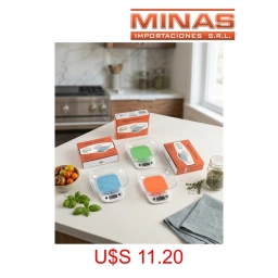 BALANZA DIGITAL GERAT CON CONVERSION DE UNIDADES, HASTA 7 KG (1 g DE PRECISION), 3 COLORES.