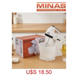 BATIDORA GERAT CON BOWL DE 200 W, 7 VELOCIDADES.