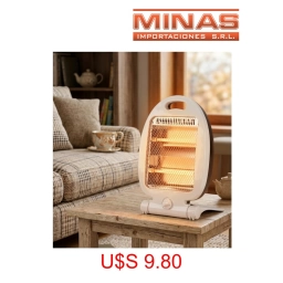 ESTUFA CUARZO GERAT DE 2 TUBOS, 400/800 W,CON INTERRUPTOR DE CAIDA.