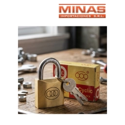 CANDADO DE HIERRO DORADO X 63 mm.