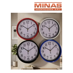 RELOJ DE PARED DE 25 CM,4 COLORES.