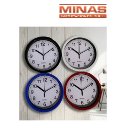 RELOJ DE PARED DE  20 CM, 4 COLORES.