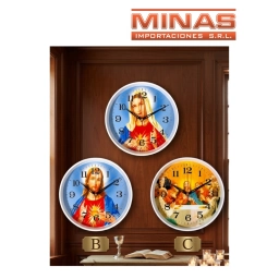RELOJ DE PARED X 22 CM, JESUS, MARIA Y ULTIMA CENA.