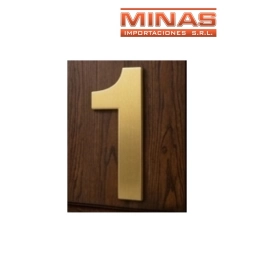 NUMERO 1 DE AC. INOX. X 7.5 CM, DORADO.