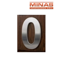 NUMERO 0 DE AC. INOX. X 7.5 CM, PLATEADO.