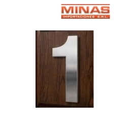 NUMERO 1 DE AC. INOX. X 7.5 CM, PLATEADO.