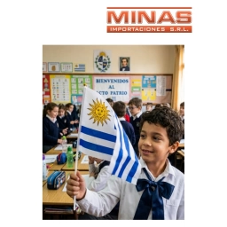 BANDERA DE URUGUAY, 30 CM X 21 CM X 10 UND, CU $ 27,90.