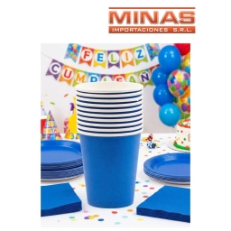 PLATOS DESCARTABLES DE 18 CM X 10 UND,AZUL.