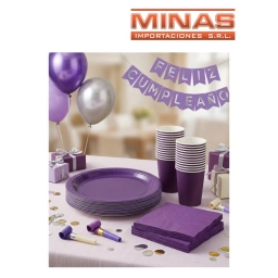 VASOS DESCARTABLES DE 250 ml  X 10 UND,VIOLETA.