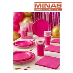 VASOS DESCARTABLES DE 250 ml  X 10 UND,FUCSIA.