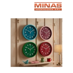 RELOJ DE PARED DE 23 CM,4 COLORES.