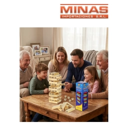 JENGA DE MADERA DE 54 PCS, NUMERADO.