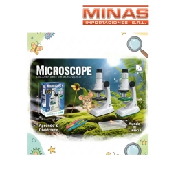 MICROSCOPIO X 25 CM + 10 ACCESORIOS, 3 AUMENTOS.