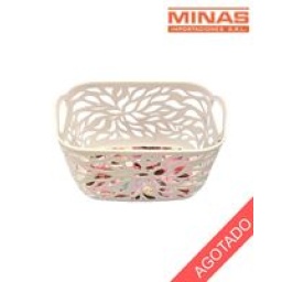 CANASTO DE PLASTICO 24 CM X 17 CM X 13 CM, BLANCO.