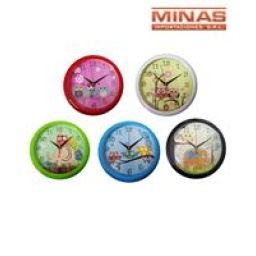 RELOJ DE PARED 28 CM ,4 COLORES BUHO.