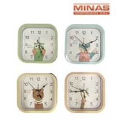 RELOJ DESPERTADOR 4 COLORES 11 CM  X 11 CM