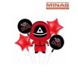 GLOBO JUEGO DEL CALAMAR 5 PCS