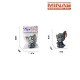 BEBE GATITO DE GOMA X 10 CM,CON CHIFLE .