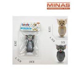 GATO DE GOMA CON CHIFLE  X 12 CM.
