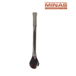BOMBILLA ANCHA DE AC. INOXI. X 19 CM. EXCELENTE CALIDAD.